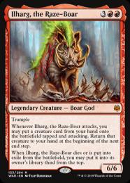 【WAR】【ENG】【Foil】《猪の祟神、イルハグ/Ilharg, the Raze-Boar》