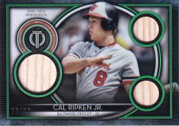 2020 Topps Tribute Baltimore Orioles Cal Ripken Jr. Tribute Triple Relics Greenパラレル版 56/99