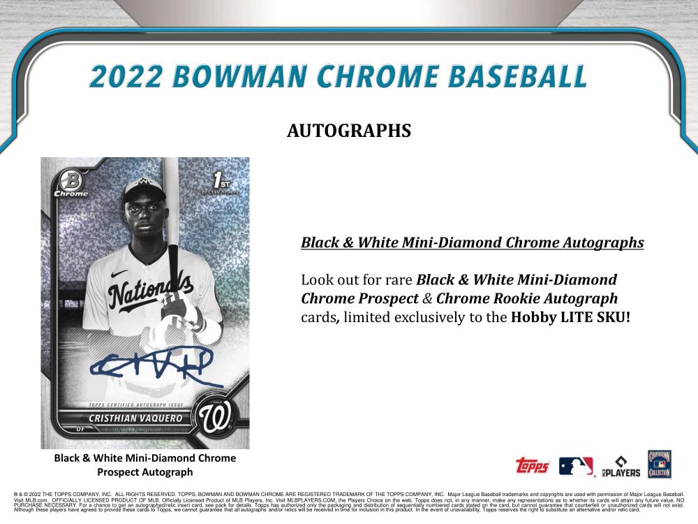 ミントモール / MINT-WEB店 (ボックス通販) / MLB 2022 TOPPS BOWMAN CHROME BASEBALL LITE  HOBBY