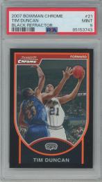 2007 Boeman Chrome Tim Duncan Black Refrator/#21【33/199】【PSA9】 San Antonio Spurs