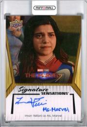 2024 Upper Deck Marvel Studios Series 2 The Marvels “ Iman Vellani as Ms. Marvel ” #SS-IV Ms. Marvel Signature Sensations Inscriptions "Ms. Marvel"