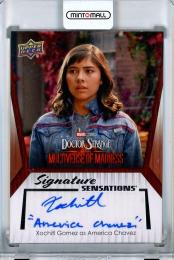2024 Upper Deck Marvel Studios Series 2 Doctor Strange in The Multiverse of Madness “ Xochitl Gomez as America Chavez ” #SS-GX America Chavez Signature Sensations Inscriptions "America Chavez"