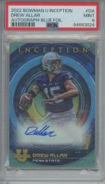 2022-23 Topps Bowman University Inception Drew Allar Autograph/Blue Foil【12/99】【PSA9】 Penn State