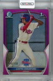 2023 Topps Bowman Justin Crawford Chrome Prospects Fuchsia #BCP-3 1st【076/199】 Philadelphia Phillies