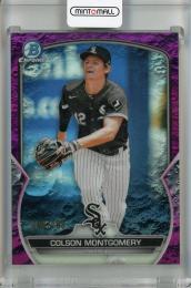 2023 Topps Bowman Colson Montgomery Chrome Prospects Fuchsia Lunar Crater #BCP-48【044/199】 Chicago White Sox