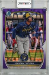 2023 Topps Bowman Jackson Chourio Chrome Prospects Purple RayWave #BCP-76【077/250】 Milwaukee Brewers