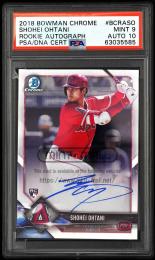 2018 Bowman Chrome #BCRASO Shohei Ohtani Batting Rookie Autographs【PSA MINT 9/AU10】 Los Angeles Angels
