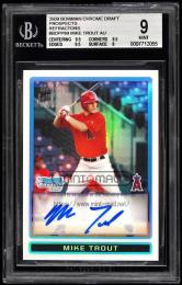 2009 Bowman Chrome Draft Prospects #BDPP89 Mike Trout Autograph【295/500】【BGS MINT 9/AU10】 Los Angeles Angels