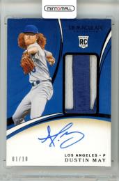 2020 Panini Immaculate Dustin May Rookie Patch Autograph Black Parallel【01/10】《1stナンバー ダメージ有》 Dodgers