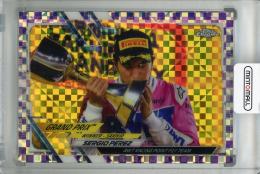2021 Topps Chrome Formula 1 Racing BWT Racing Point F1 Team Sergio Perez GRAND PRIX WINNERS Base Purple Checker Flag Refractor(パラレル版) 069/199