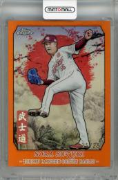 2024 Topps Chrome NPB 鈴木翔天 武士道 Orange Refractors【25/25 (ラストナンバー!)】 東北楽天ゴールデンイーグルス