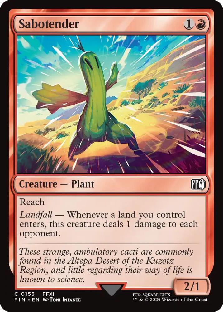 MTG FFコラボ アクリルスタンド 植物トークン サボテンダー MTG FF ファイナルファンタジー 植物 トークン サボテンダー