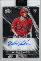 2024 Topps Chrome Black Nolan Schanuel Base Autograph Los Angeles Angels