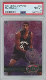 1997 Skybox Metal Universe Tim Duncan #66/RC【PSA10】 San Antonio Spurs