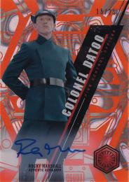 2016 TOPPS Star Wars High Tek Orange MAGMA Diffractor Parallel Autograph  Rocky Marshall as Colonel Datoo 【15/25】