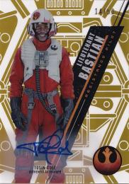 2016 TOPPS Star Wars High Tek Gold Rainbow Parallel Autograph  Tosin Cole as Lieutenant Bastian 【14/50】