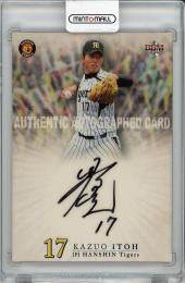 【裏面右下角若干難あり】2012 BBM 阪神タイガース 伊藤和雄 直筆サインカード (RC)【17/60】