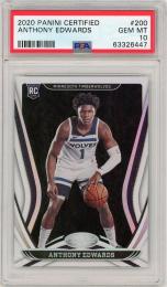 2020-21 PANINI Certified Anthony Edwards RC #200【PSA10】《Gem-MINT》 Minnesota Timberwolves