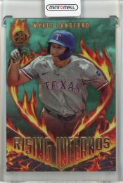 2024 Bowman Wyatt Langford Rising Inferno Aqua Refractor【111/125】 Texas Rangers