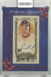 2025 Topps Allen and Ginter Carlos Narvaez Framed Mini Autographs Blue Frame #MACN【56/99】 Boston Red Sox