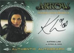 2015 CRYPTOZOIC Arrow Season Two Autograph Katrina Law as Nyssa al Ghul
