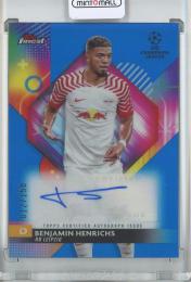 2023-24 TOPPS FINEST UEFA CLUB COMPETITIONS SOCCER Benjamin Henrichs Base Autographs/Blue Refractors/#A-BH【12/150】 RB Leipzig