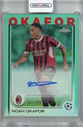 2024-25 Topps Chrome UEFA Club Competitions Noah Okafor Chrome Autographs Aqua Refractors #CA-OF 【161/199】 AC Milan