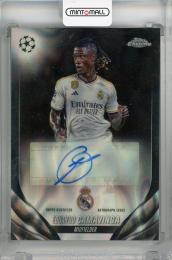 2023-24 Topps Chrome UEFA Club Competitions Eduardo Camavinga Chrome Autographs Black Lava Refractors #CA-EC Real Madrid C.F.