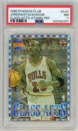 1996-97 Stadium Club Michael Jordan/Jerry Stackhouse Class Acts Atomic Refractors #CA1【PSA7】 Chicago Bulls/Philadelphia 76ers
