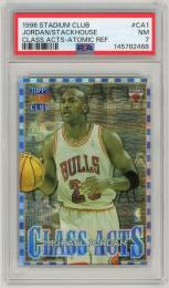 1996-97 Stadium Club Michael Jordan/Jerry Stackhouse Class Acts Atomic Refractors #CA1【PSA7】 Chicago Bulls/Philadelphia 76ers