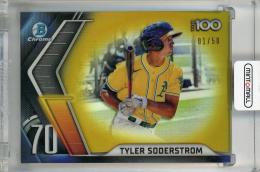 2022 Topps Bowman Tyler Soderstrom Bowman Scouts' Top 100 Gold Refractor #BTP-70 ※初期傷あり【01/50(ファーストナンバー)】 Oakland Athletics