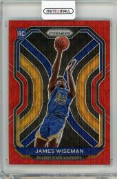 2020-21 Panini Prizm Basketball James Wiseman Red Wave Prizm RC No. 268 Golden State Warriors