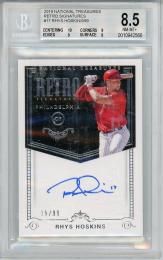 【ケースにスレ傷あり】2018 PANINI National Treasures Rhys Hoskins Autograph【15/99】【BGS8.5 NM-MT+】