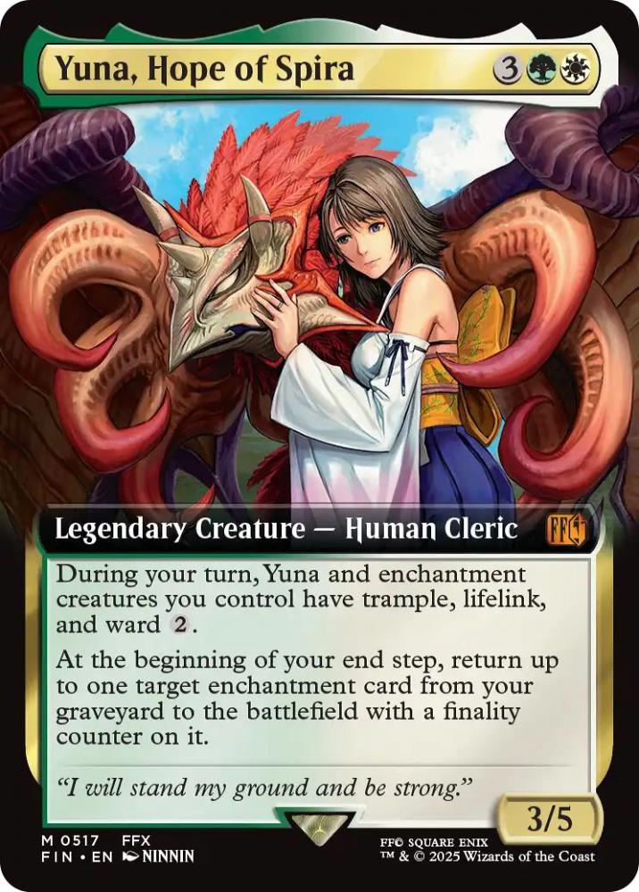 mtg スピラの希望、ユウナ　拡張 517)□拡張アート□《スピラの希望、ユウナ/Yuna, Hope of Spira