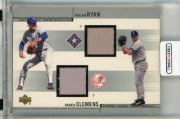2002 Upper Deck Nolan Ryan / Roger Clemens Combo Memorabilia #JRC《白かけあり》