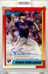 2025 Topps Series 2 Baseball Spencer Schwellenbach #90B2-SS 1990 Topps Baseball Autograph Card Braves