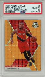 2019-20 PANINI Mosaic Damian Lillard #5 【12/25 Orange Fluorescent】【PSA10 GEM MT】