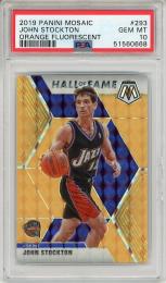 2019-20 PANINI Mosaic John Stockton #293【08/25 Orange Fluorescent】【PSA10 GEM MT】