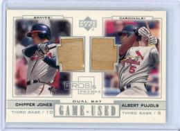 2001 Upper Deck Pros and Prospects Atlanta Braves/St. Louis Cardinals Chipper Jones/Albert Pujols Dual Bat