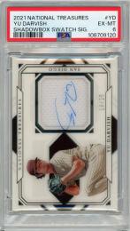 2021 PANINI National Treasures Baseball Yu Darvish Shadowbox Swatch Signature #YD 25枚限定【10/25】【PSA6】《Excellnt MINT》San Diego Padres