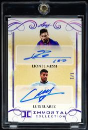 2018 Leaf Immortal Collection #DA11 Lionel Messi/Luis Suarez Dual Autographs Purple【1/1】 FC Barcelona/Uruguay