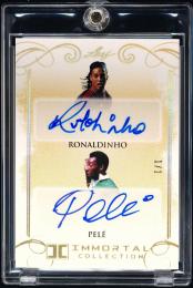 2018 Leaf Immortal Collection #DA02 Ronaldinho/Pele Dual Autographs Gold【1/1】 FC Barcelona/Brasil