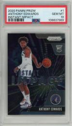 2020-21 Panini Prizm Anthony Edwards Instant Impact RC #1【PSA 10 GEM MT】