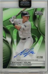2025 Topps Chrome Black Anthony Volpe Autographs Green Refractors #CBAAV【47/99】