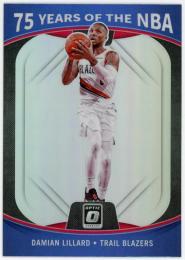 2021-22 Panini 75 Years of the NBA Prizms Silver #27 Damian Lillard/Optic