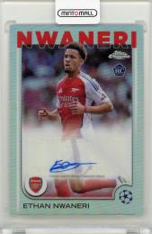 2024-25 Topps Chrome UEFA Club Competitions  Ethan Nwaneri Autographs Hongbao Red Refractors #CAEN  Arsenal FC