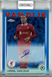 2024-25 Topps Chrome UEFA Club Competitions Virgil van Dijk Chrome Autographs/Blue Refractors【105/150】 Liverpool FC