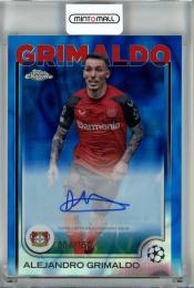 2024-25 Topps Chrome UEFA Club Competitions Alejandro Grimaldo Chrome Autographs/Blue Refractors/#CA-GR【004/150】 Bayer 04 Leverkusen