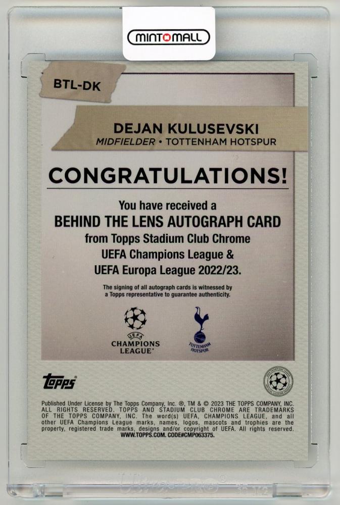 Topps Stadium KULUSEVSKI クルゼフスキ 直筆サインカード ミントモール / MINT LAB TOKYO店 / 2022-23 TOPPS Stadium Club