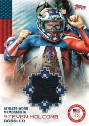 2014 TOPPS U.S. Olympic Team  Steven Holcomb (Bobsled) Athlete Worn Memorabilia